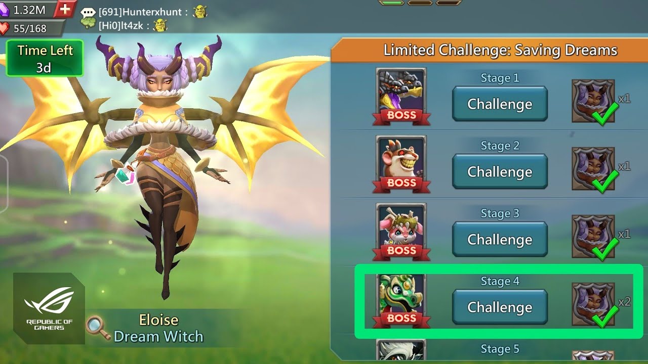 Limited Challenge: Saving Dreams Stage 4 - Lords Mobile | Night Terrors | Without Rose Knight Clear