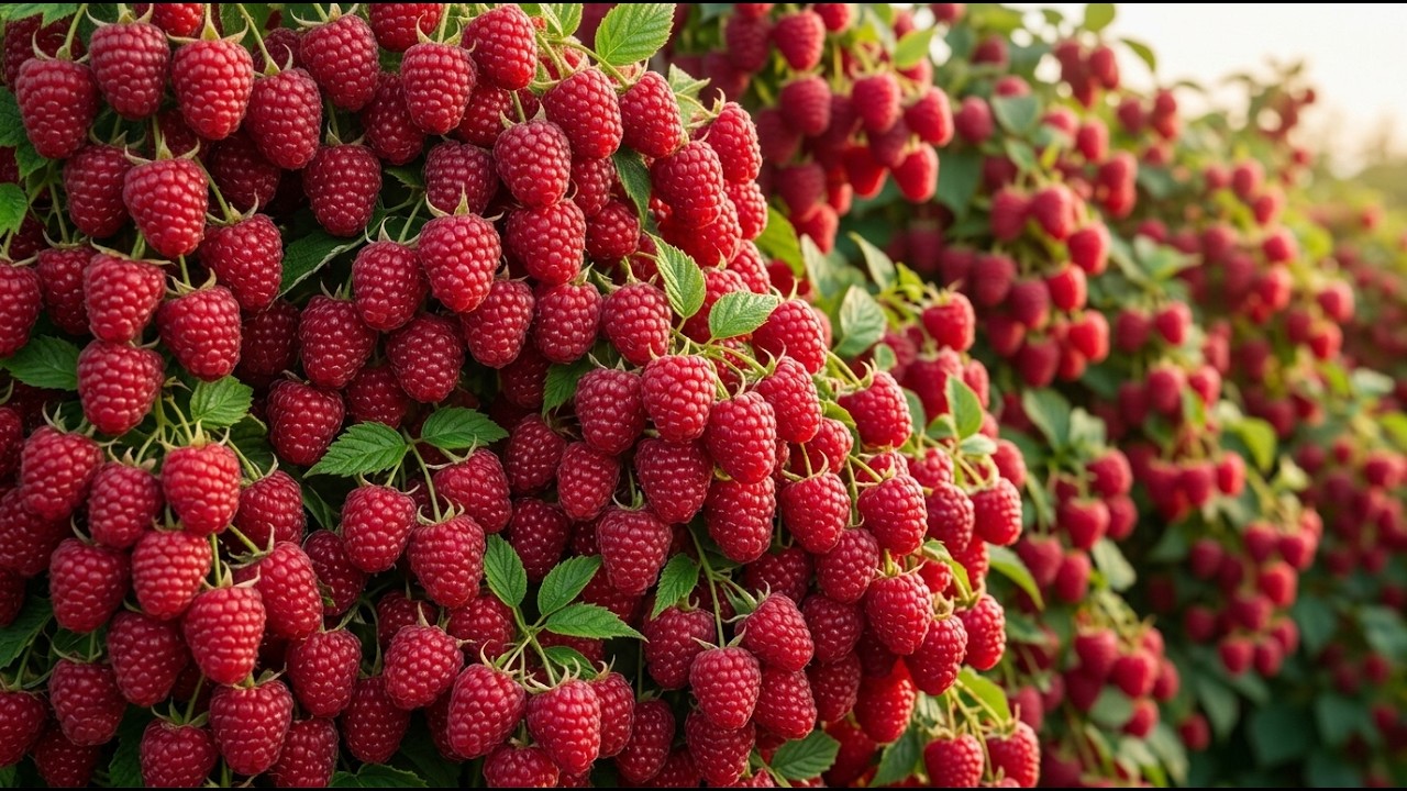 How Giant Raspberries Are Grown | Raspberry Growing and Harvest Process