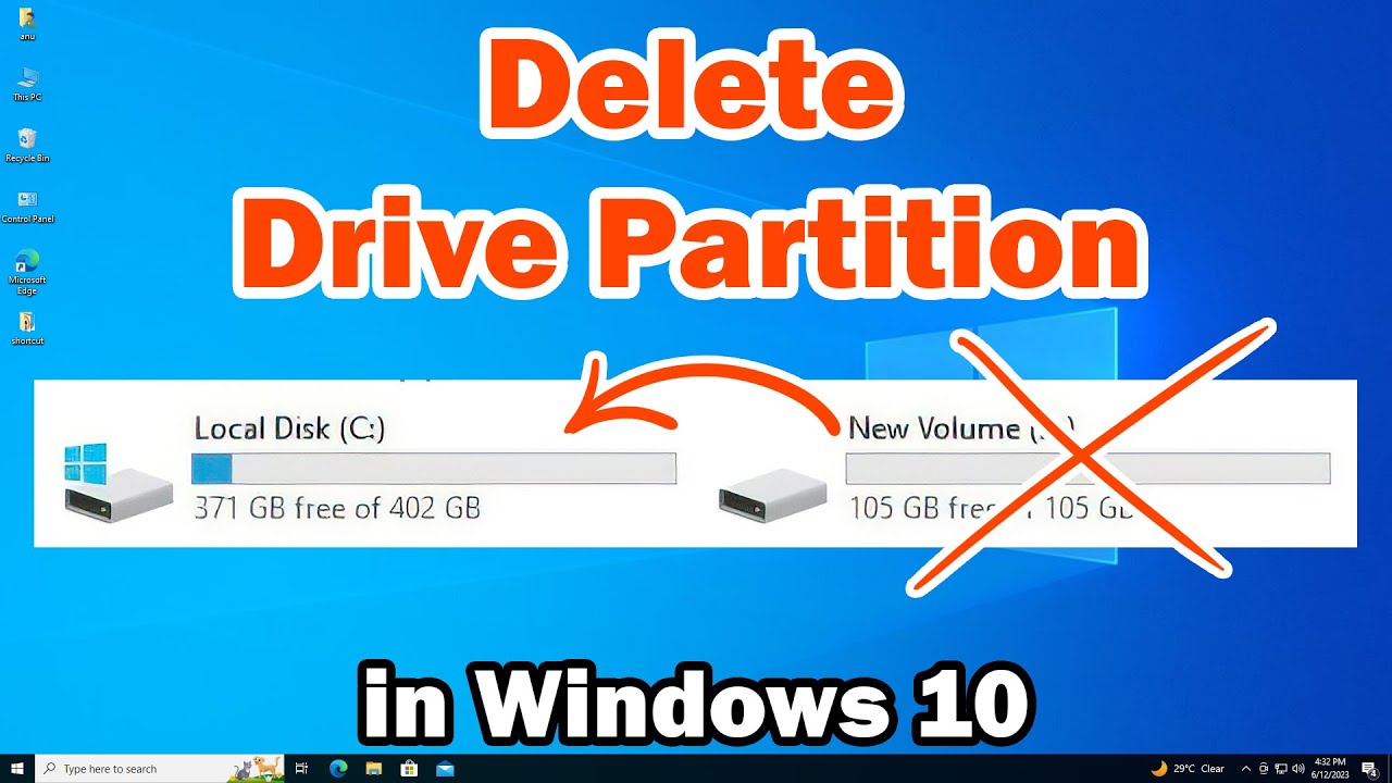 How to Delete a Drive Partition in Windows 10 PC or Laptop