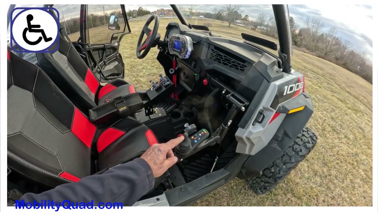 Quadriplegic Polaris RZR joystick control Adaptive ADA Steering Throttle and Brakes by Mobility Quad
