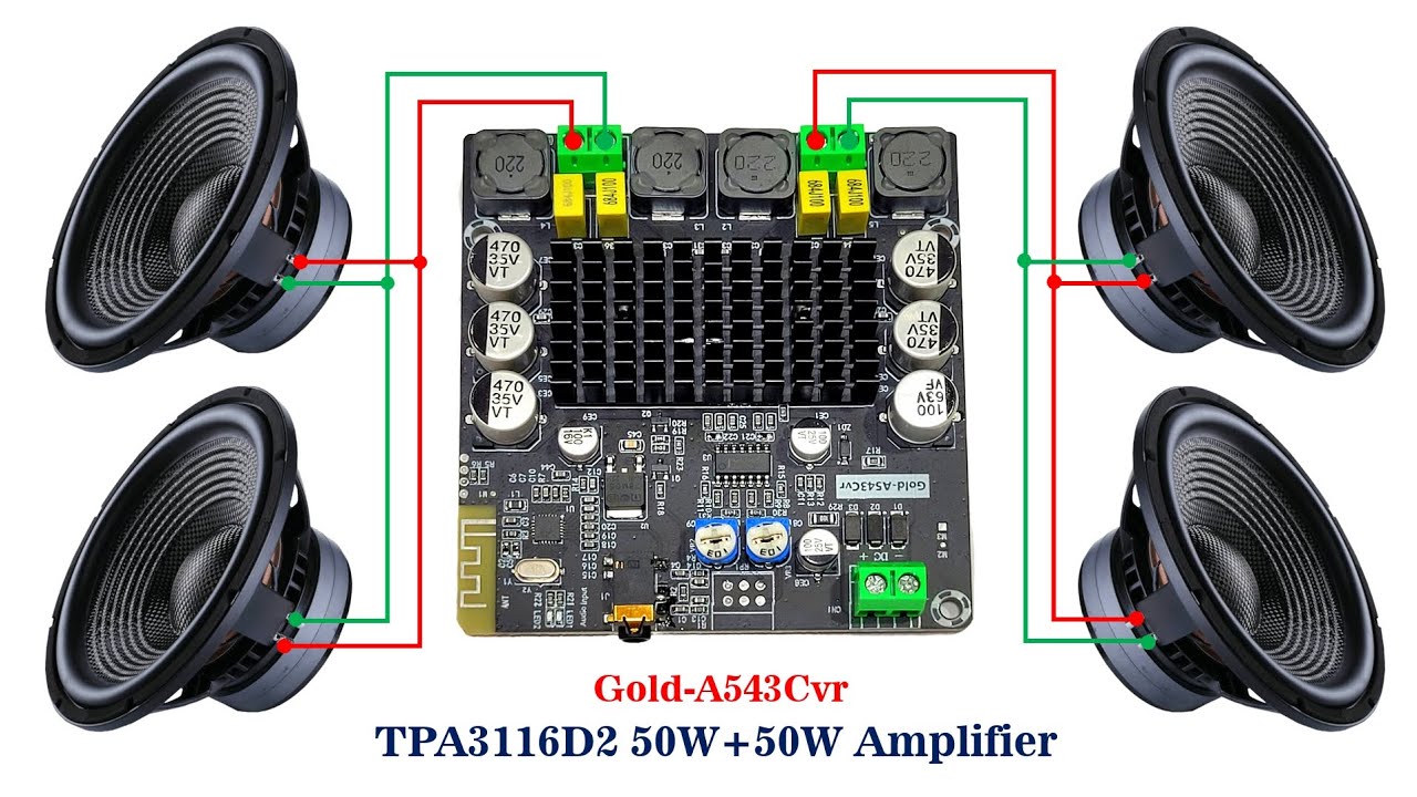 Gold-A543Cvr TPA3116D2 50W+50W Class D Amplifier | Best Class D Amplifier | You Like Electronic