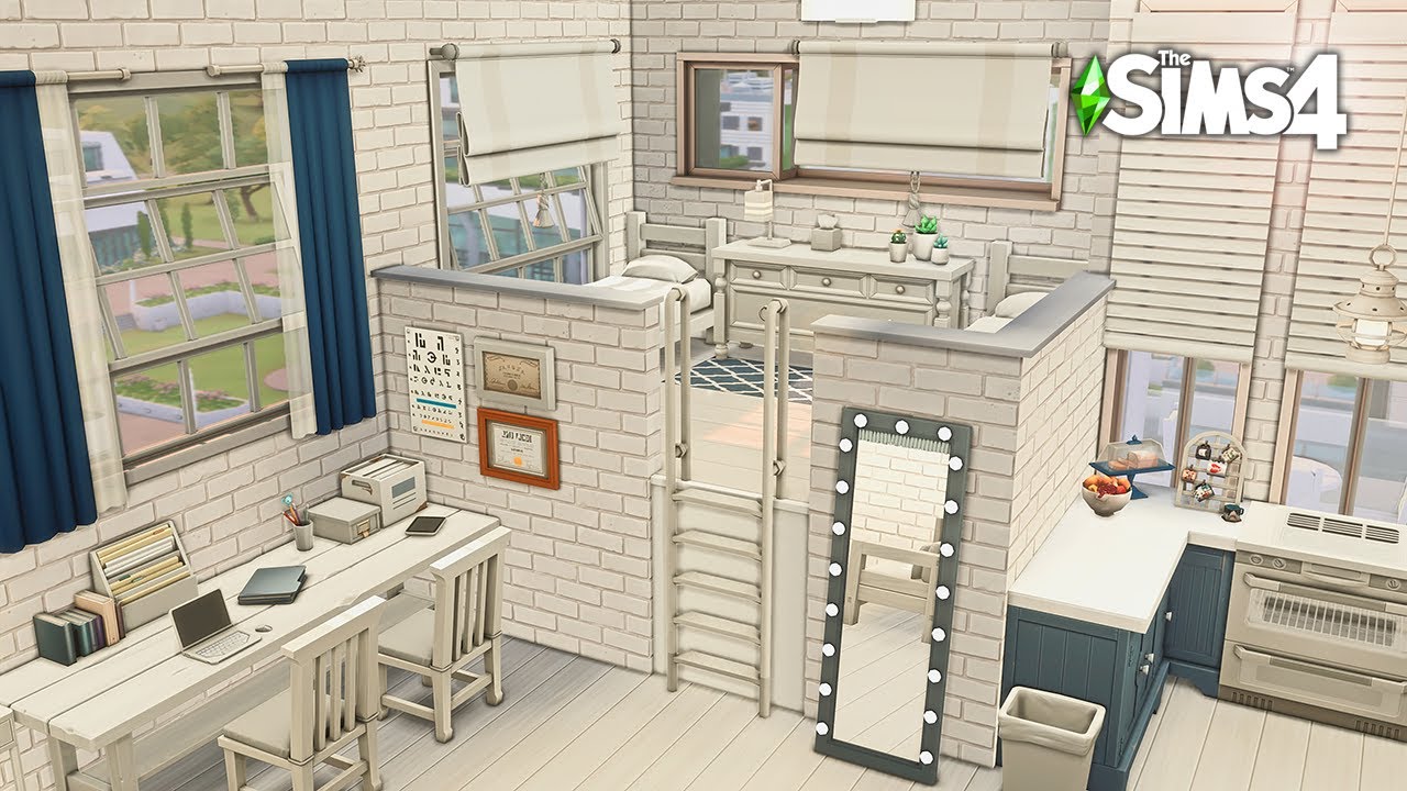 🏫 대학생들의 원룸 자취방 인테리어 2｜심즈4 건축｜Studio Student Apartments｜Sims 4 Build｜Stop Motion｜NO CC
