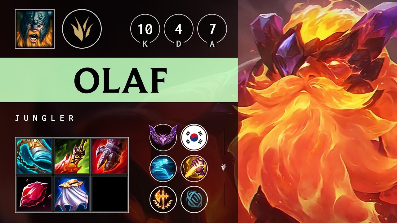 Olaf Jungle vs Skarner: Triple Kill, Killing spree - KR Master Patch 14.21