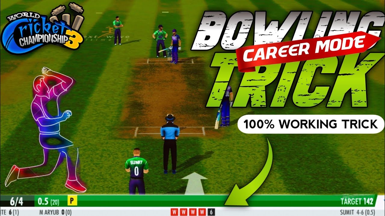🔥WCC3 Career Mode Bowling Tips & Tricks🤯How To Take Wicket In WCC3 Career Mode Latest Version Trick
