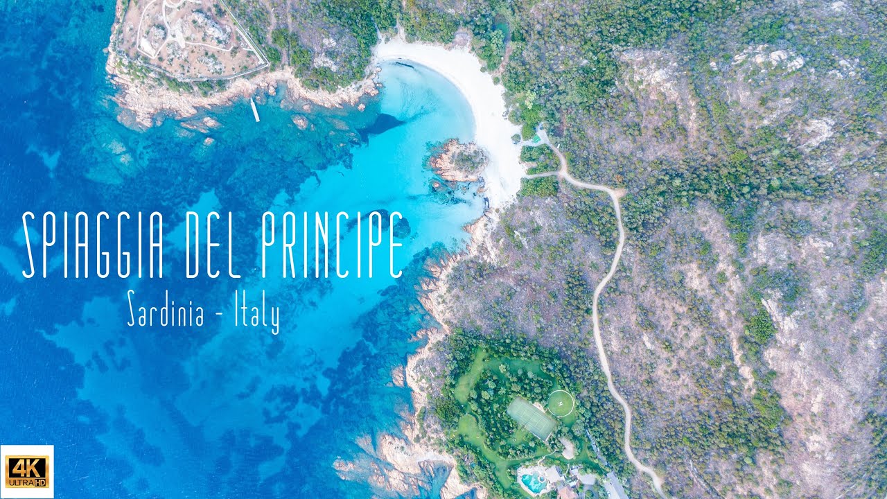 🇮🇹 4K drone video of Spiaggia del Principe, Sardinia, Italy.