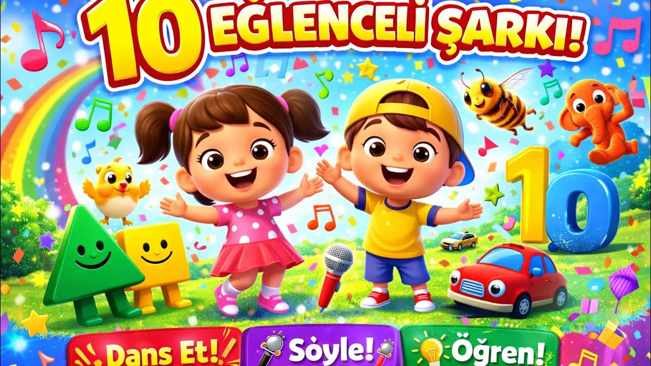 EN EĞLENCELİ 10 ÇOCUK ŞARKISI 🎶 | Dans Et, Öğren, Eğlen! | Çocuklar İçin Müzik
