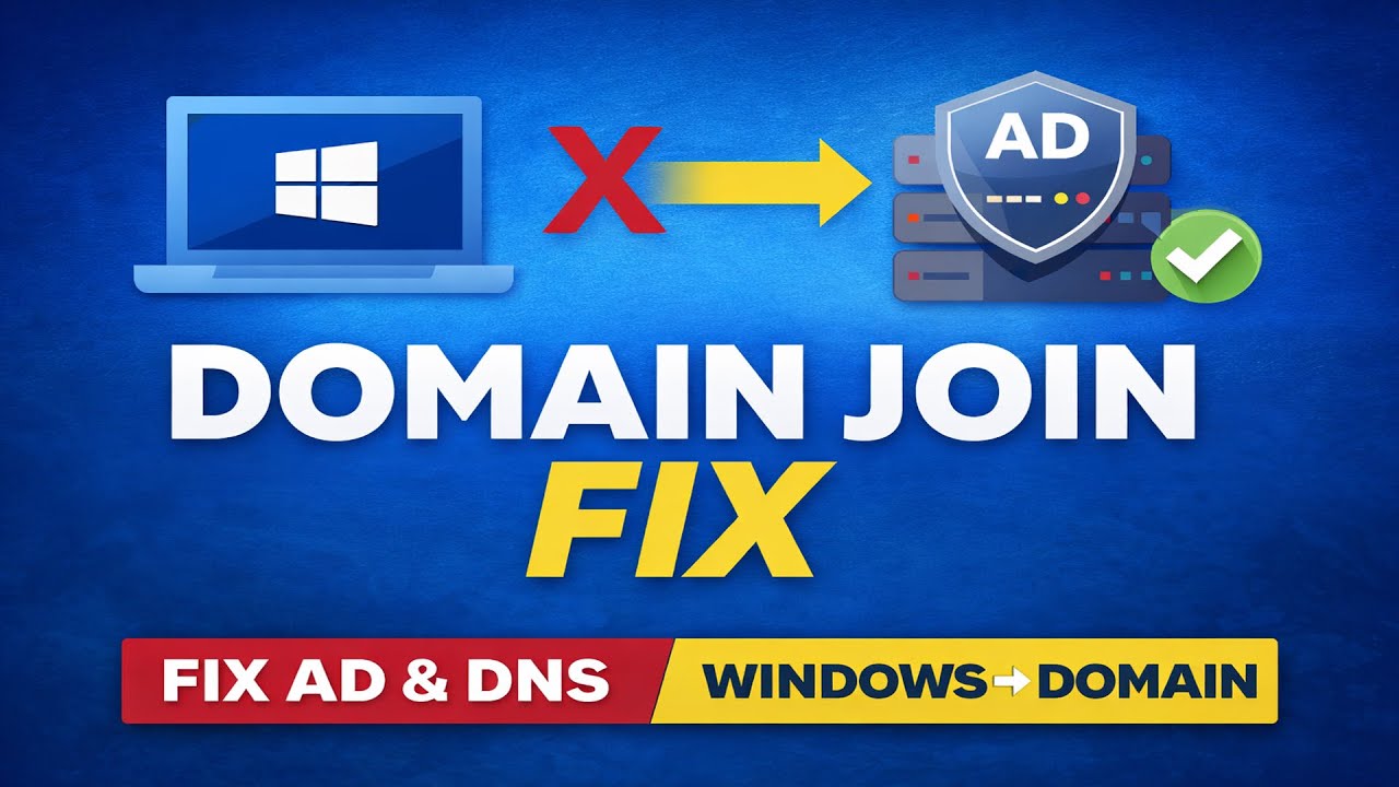 Windows PC Domain Join Step-by-Step | Error Fix AD, DNS & Network Issues | Beginner to System Admin