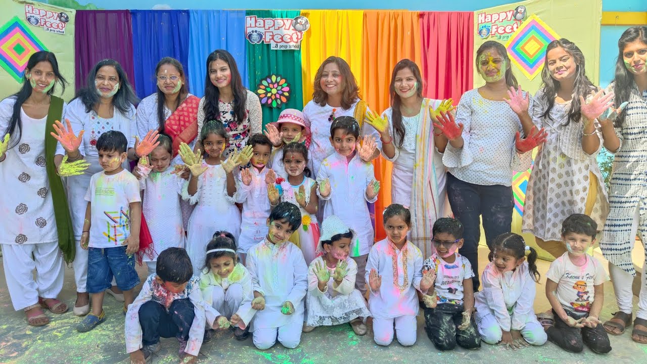 Holi Celebration 🔴🟠🌈| Happy Feet Prep School Deoghar