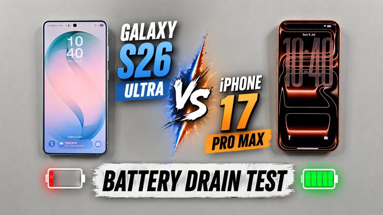 Samsung S26 ULTRA vs iPhone 17 Pro MAX Battery Drain Test 