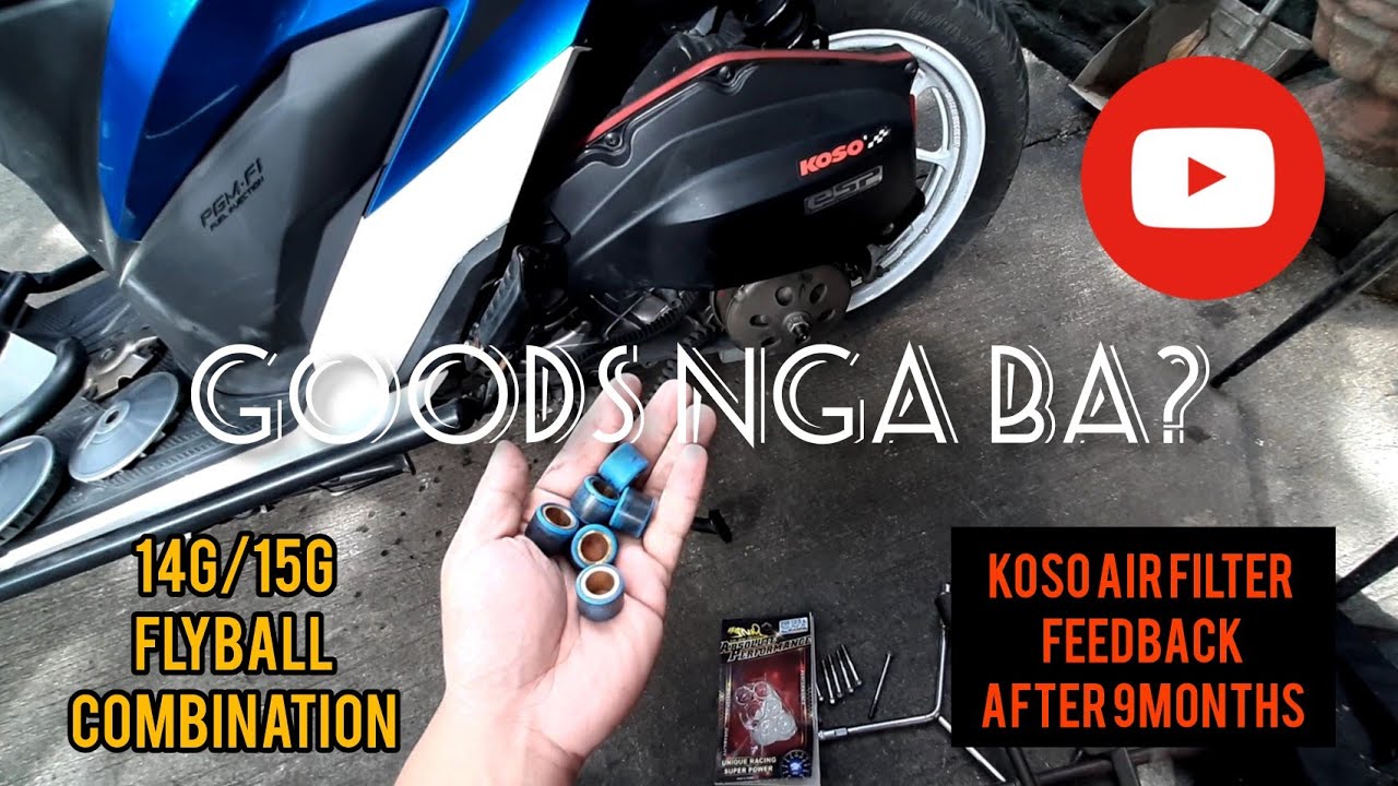 HONDA CLICK 125/ KOSO AIR FILTER FEEDBACK/ 14&15G FLYBALL COMBI #koso #hondaclick