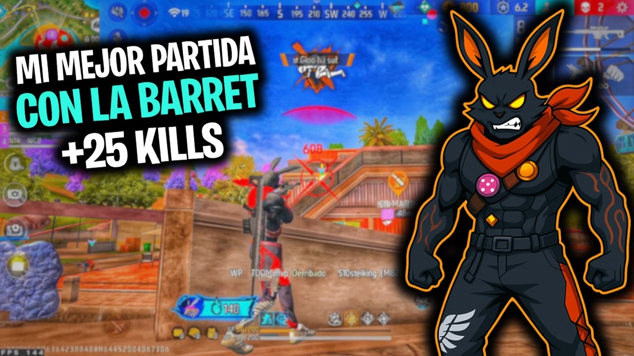 ESTA ES MI MEJOR PARTIDA JUGANDO CON DOBLE BARRET ☠️ | FREE FIRE 🔥