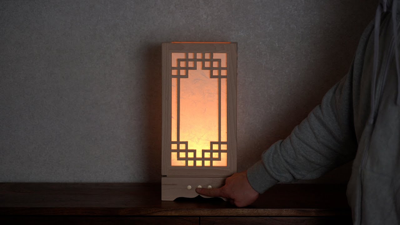 전통 문살 좌등 만들기  (Building a korean traditional lamp using LED and Brass touch sensor)