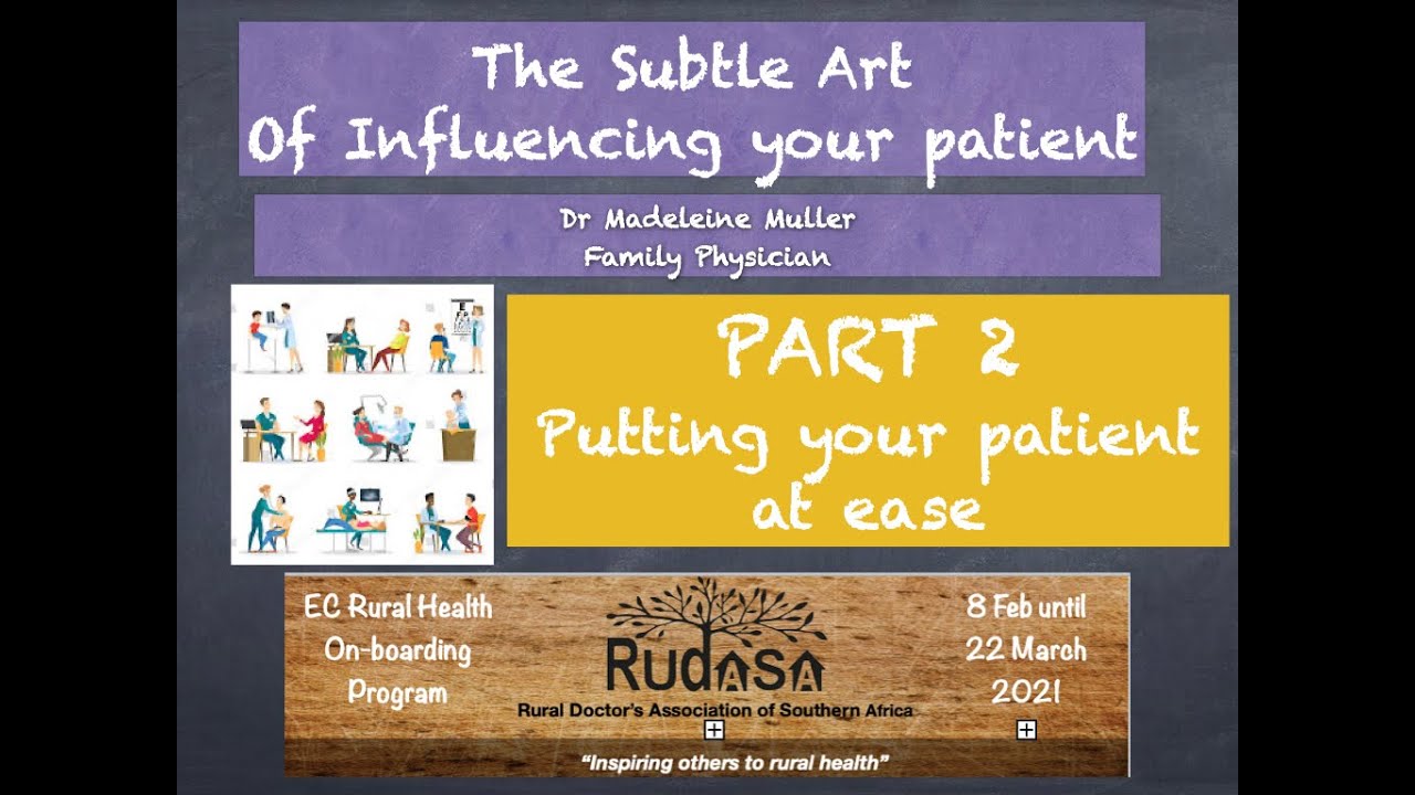 Patient Centred Care Part 2 Building connection Dr Muller