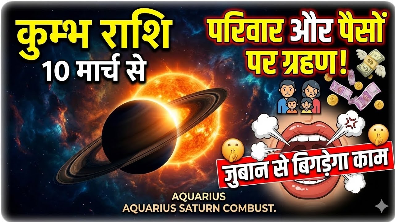 Kumbh Rashi: 10 मार्च से परिवार और पैसों पर ग्रहण! 💸 जुबान से बिगड़ेगा काम | Aquarius Saturn Combust