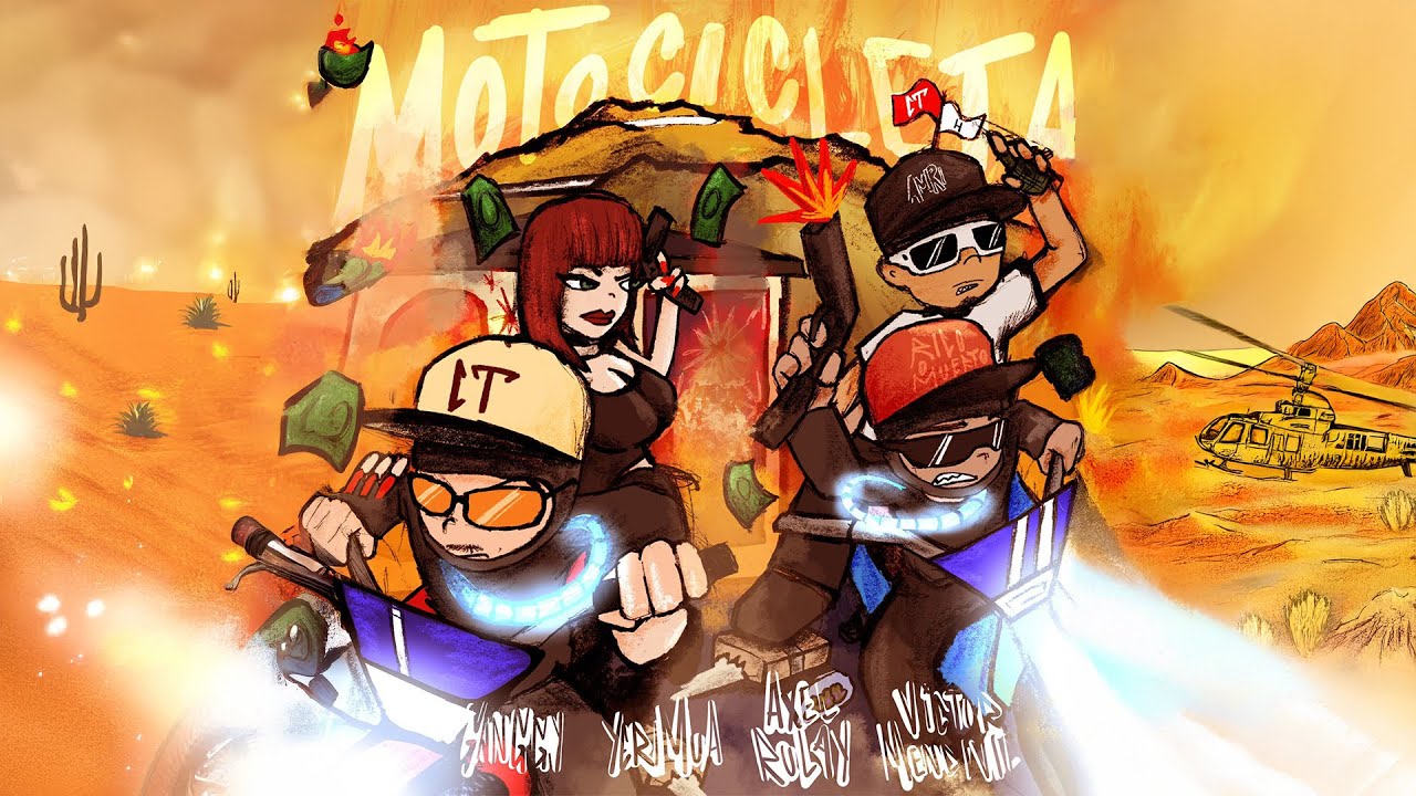 Ganggy x Yeri Mua x Victor Mendívil x Axel Rulay - Motocicleta (Official Lyric Video)