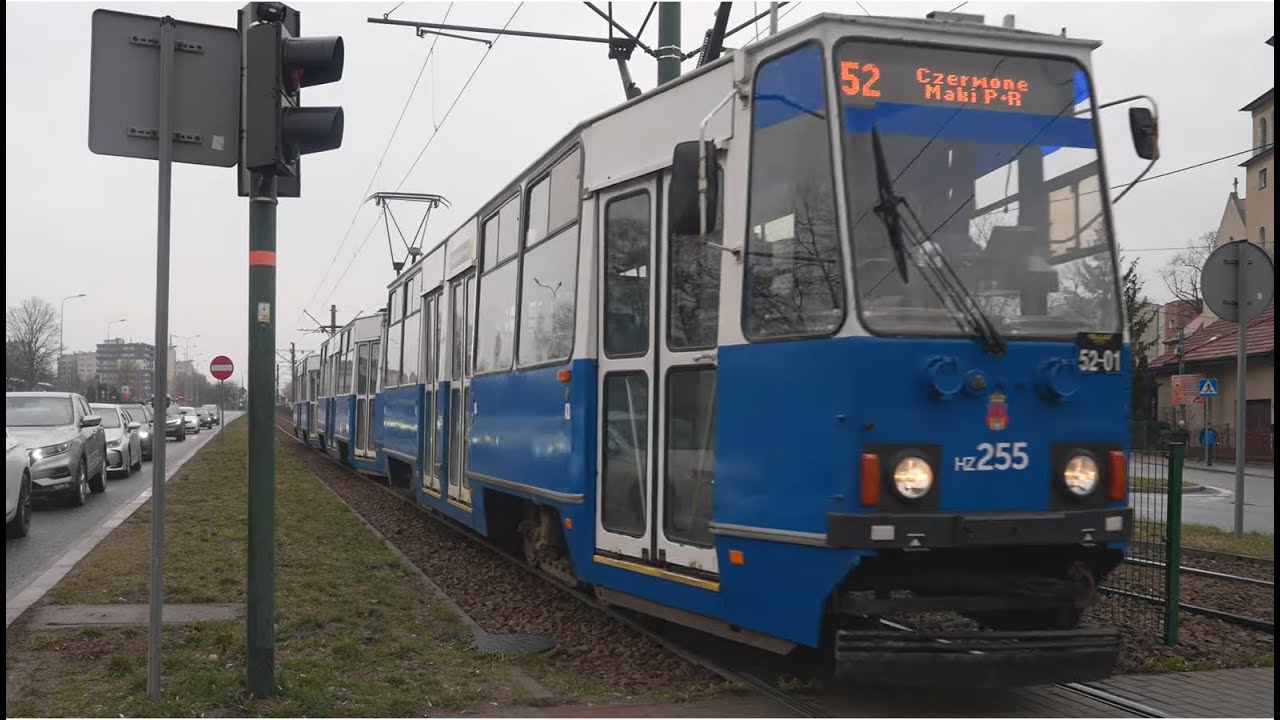 Poland, Kraków, tram 52 ride from Czyżyny to Stradom