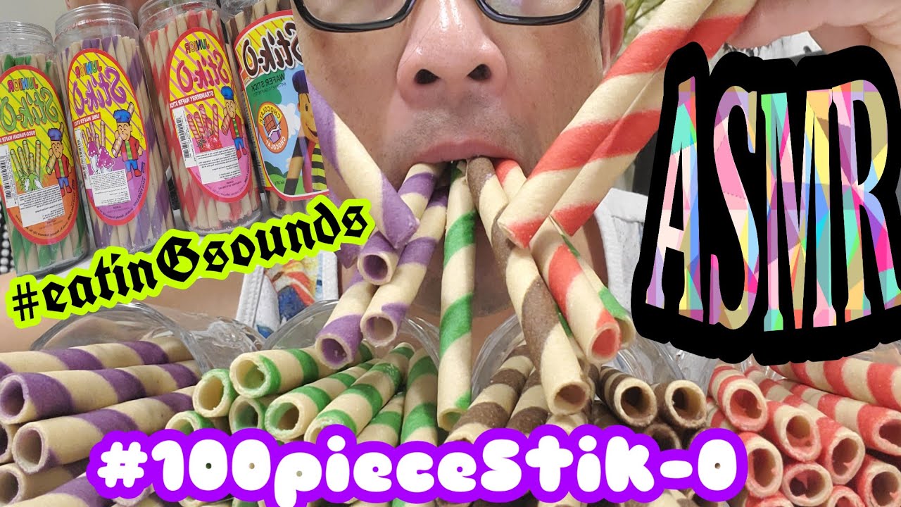 ASMR 100 STIK-O (eating sounds-no talking)