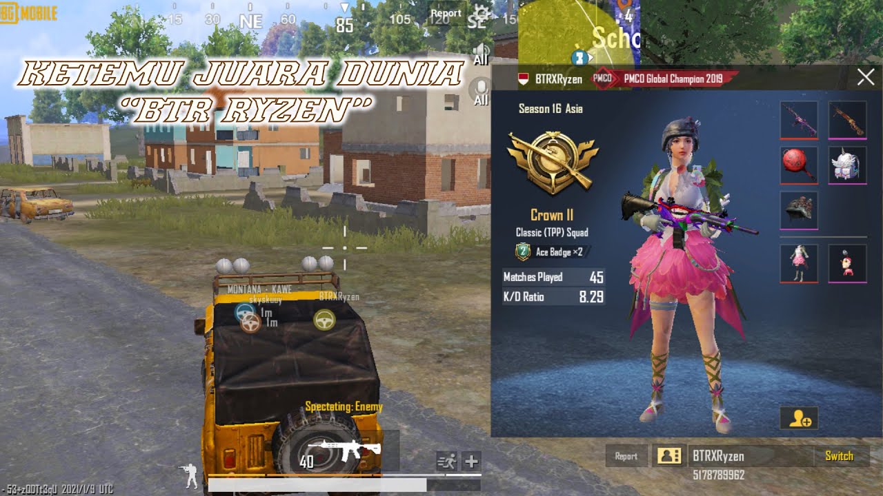 Ketemu juara dunia BTR RYZEN !!! WAKMBO is back PUBGM