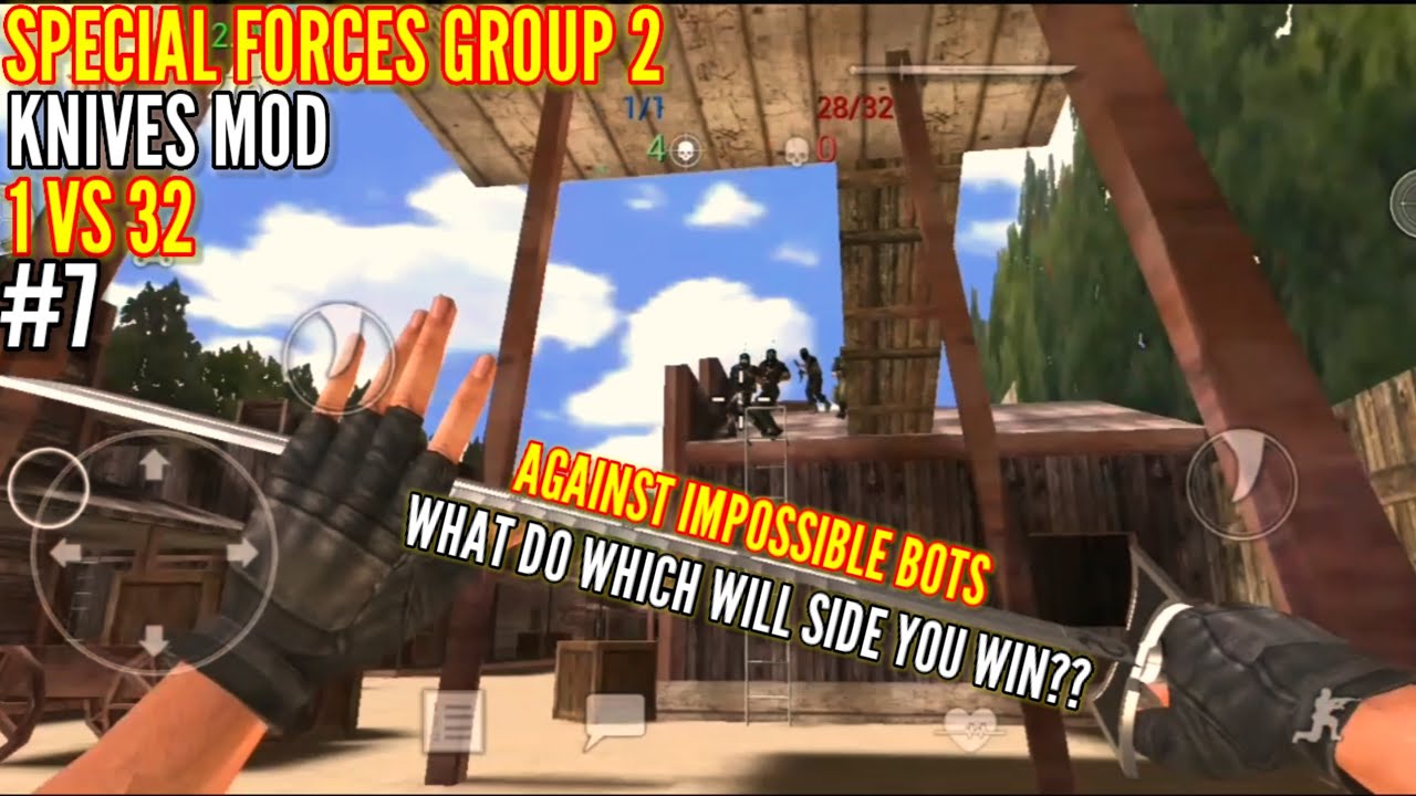 Special Forces Group 2 Knives Mod 1 VS 32 Against Impossible Bots #7