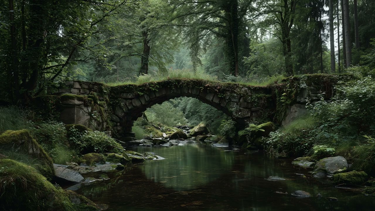 The Sound of Solitude: A Quiet Forest and Distant Waterfall