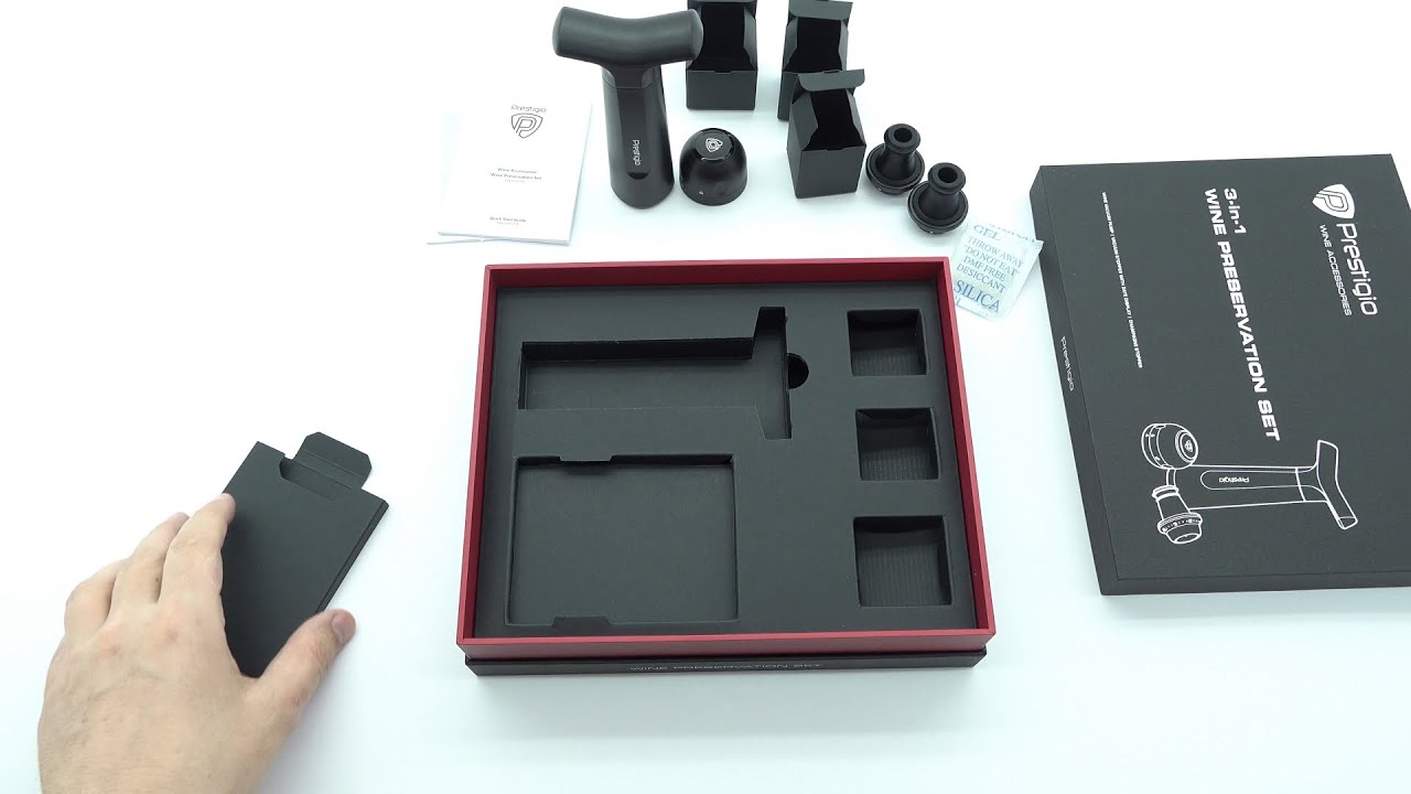 Prestigio 3-in-1 Wine Preservation Set Unboxing 4K