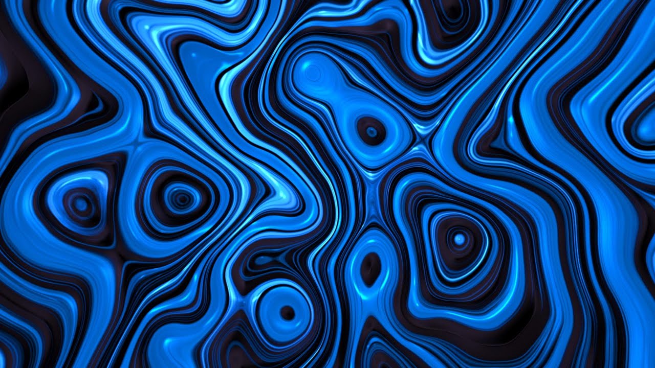 🎬 4K Screensaver &ndash; Deep Blue Neon Liquid Textures (No Audio)
