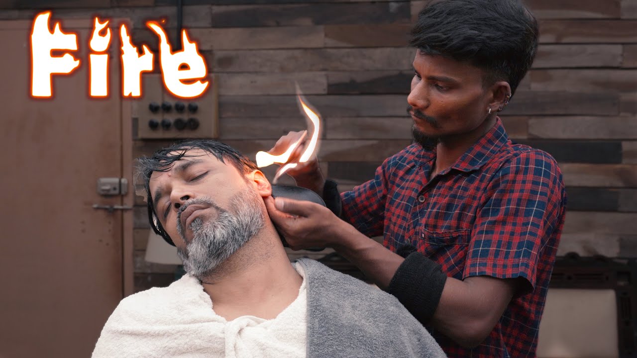 Kansa Neck massage and Fire Hair Removal | Indian Massage
