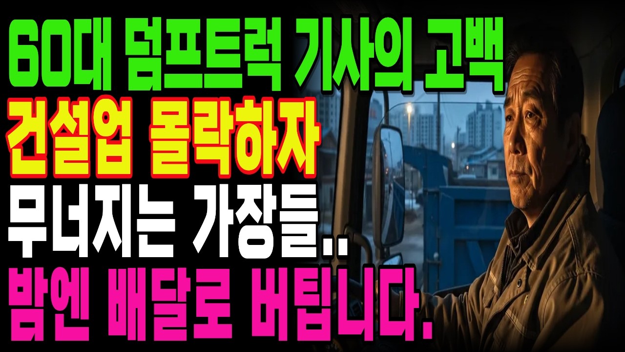 [노후자금사연] 60대 가장의 눈물 고백 ‘건설업의 몰락’ 배달로 버티는 현실 전국에 일거리가 없다