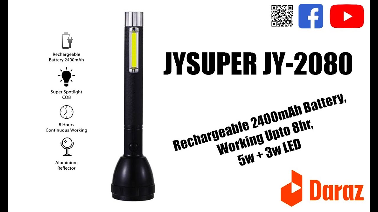 JYSUPER JY 2080 | High Power Flashlight | Best Torch Light | Review 