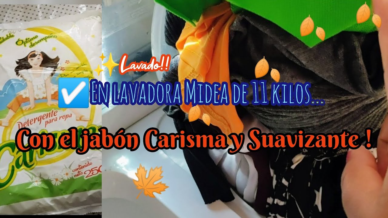 🍂 LAVADO con lavadora Midea de 11 kilos/usé estos productos de lavado!😱🧐😅👕☑️ efectiva👌.