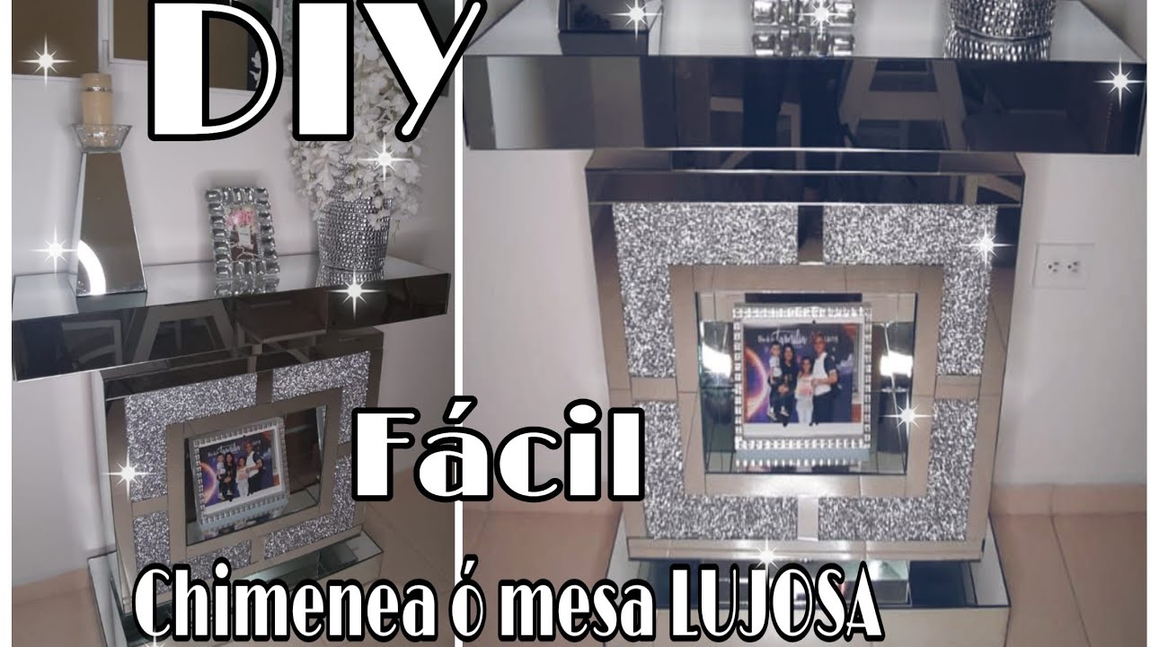 MODERNA Y LUJOSA CHIMENEA O MESA EN ESPEJOS /DECORA MUY FACIL