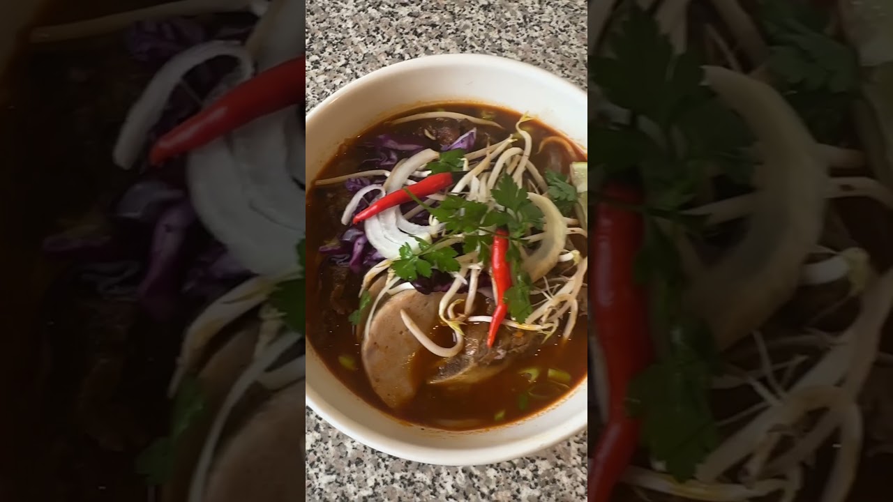I cooked Bun bo hue watch the full video for recipe 