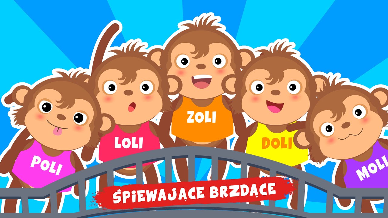Śpiewające Brzdące - Pięć małych małpek - Piosenki dla dzieci 🐵🐵🐵
