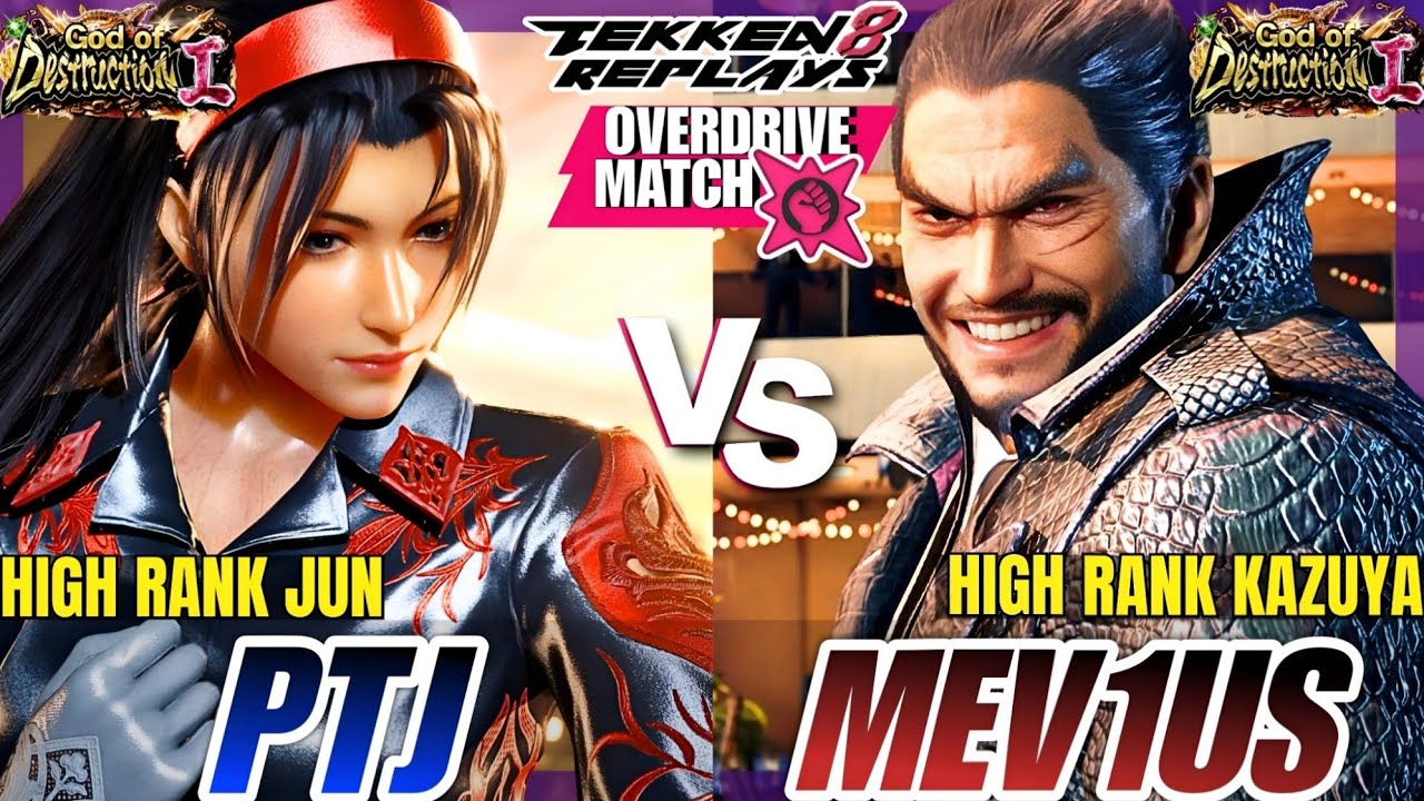 Tekken 8 - PTJ (Jun) vs Mev1us (Kazuya) - High Level Ranked Match Replay