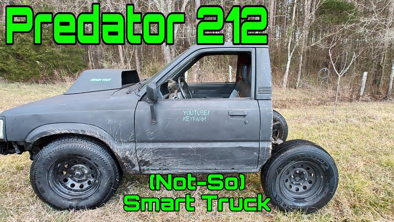 Predator (Not-So) Smart Truck, a shortened Mazda B2200 powered by 6.5 hp 212 harbor freight engine.
