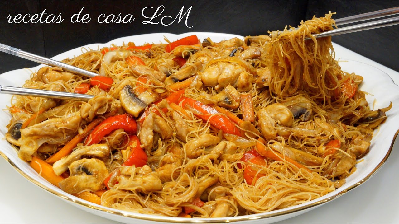 FIDEOS DE ARROZ FRITOS ESTILO CHINO RECETA TRADICIONAL