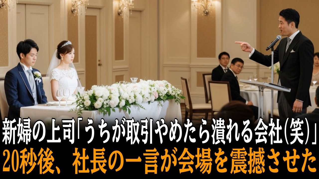 「お前の会社なんてすぐに潰せる！」結婚式で新婦の上司に侮辱された町工場の青年。次の瞬間、社長の一言が会場を震撼させた【感動する話】