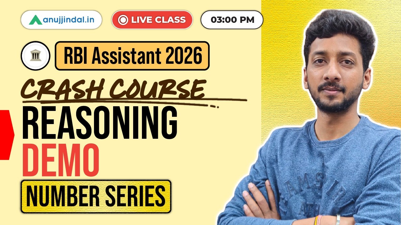 RBI Assistant 2026 Crash Course | Reasoning Ability | Number Series Free Class | Anuj Jindal