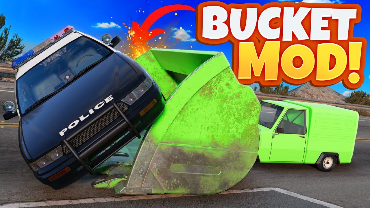 This Mod Lets You Attach GIANT Buckets to Any Car in BeamNG Drive!