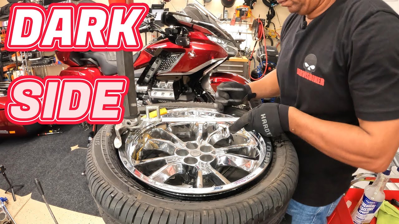 Changing my Darkside Motorcycle Tire | Rear Chrome Wheels
