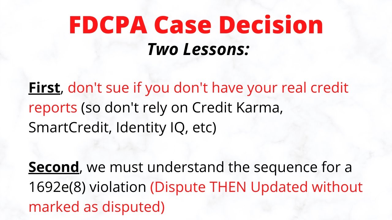 FDCPA Case Decision:  Don't rely on Credit Karma and how does a 1692e(8) violation work
