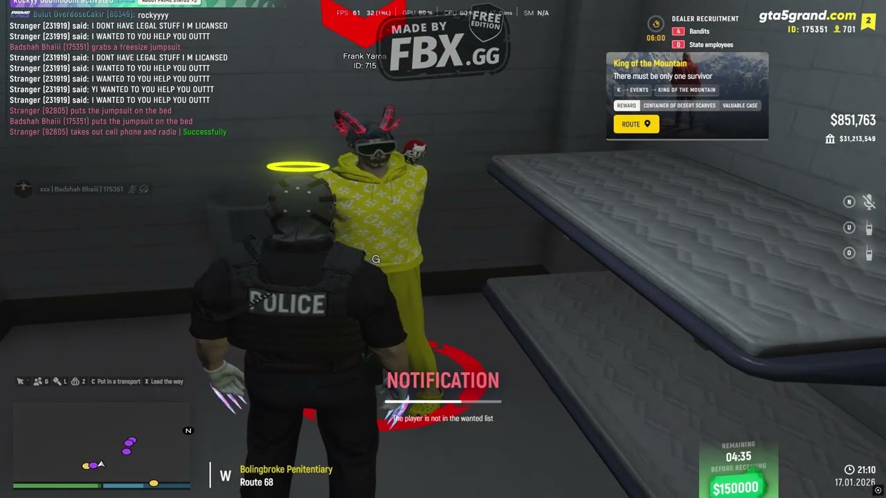 Some criminal break the prison I will catch back in prison LSPD Good work GTA 5 Grand RP EN‌ 2￼
