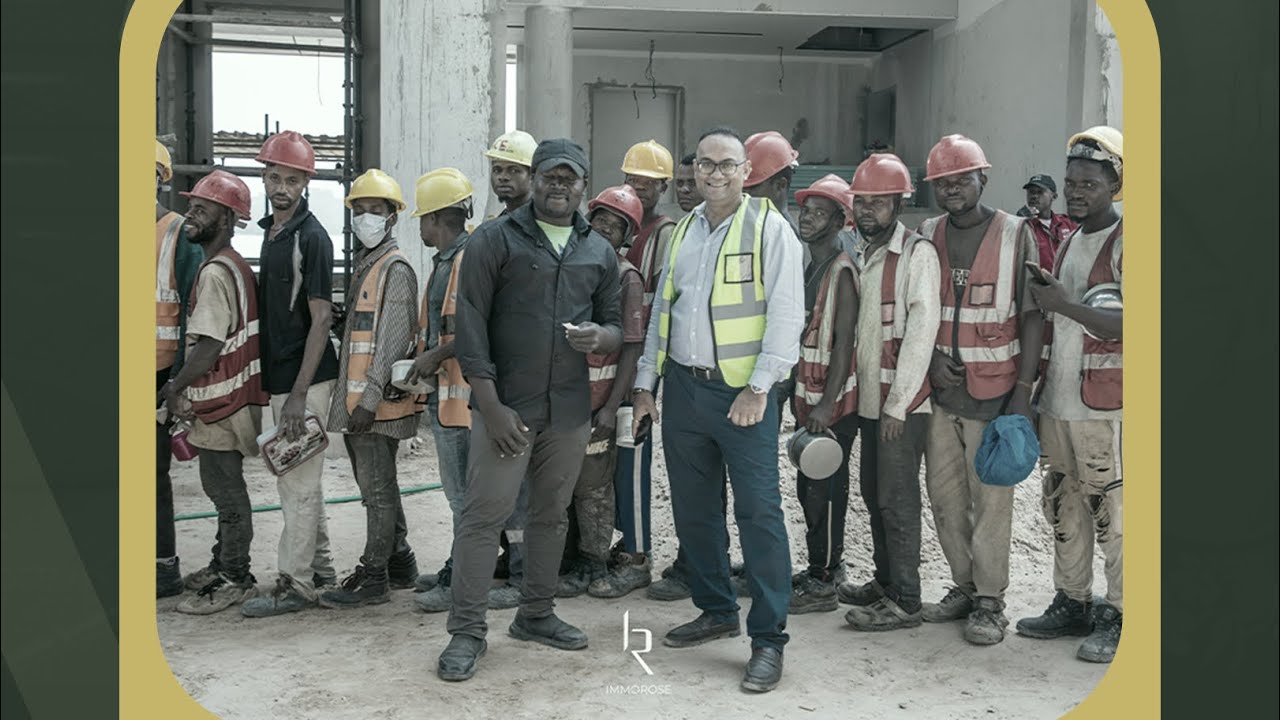 KINSHASA -IMMOBILIER : Partage repas à nos ouvriers sur le chantier « Waterfront »