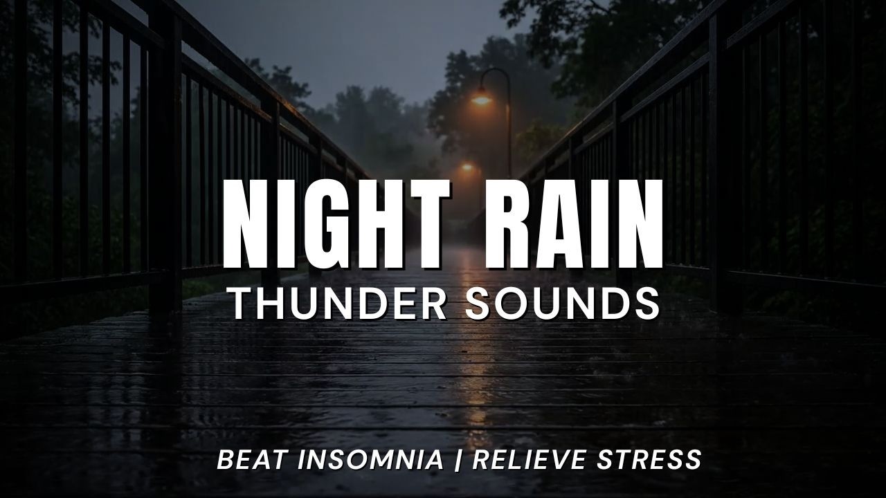 Rain on Wooden Bridge at Night 🌧️ 3 Hours for Deep Sleep (No Music)