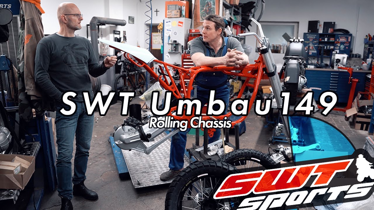 SWT-SPORTS Rolling Chassis Umbau Nr. 149 mit Zentralfederbein auf BMW Motorrad R 80 GS Basis