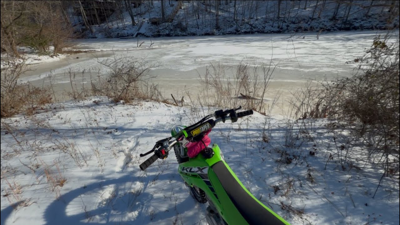 KLX140RF on Pure Ice & Snow