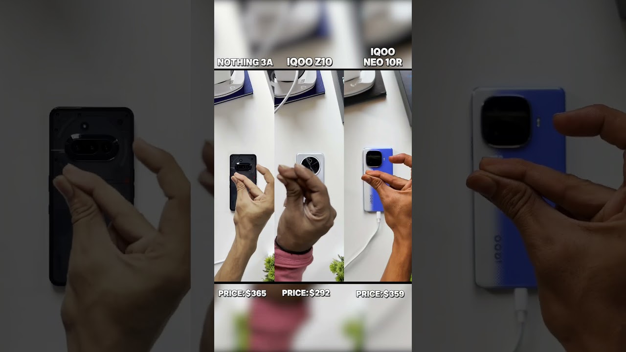 "Fast Charging Showdown: Nothing Phone (3a) vs iQOO Z10 vs iQOO Neo 10R – Who Wins?"
