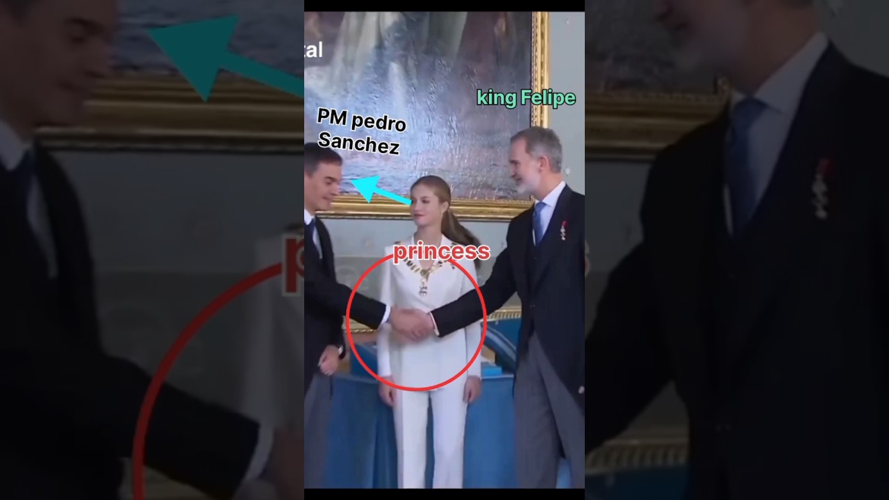😊Leonor Also wants to shake hands with PM pedro Sanchez💙#great#princess#leonor#pedro#king##newshort