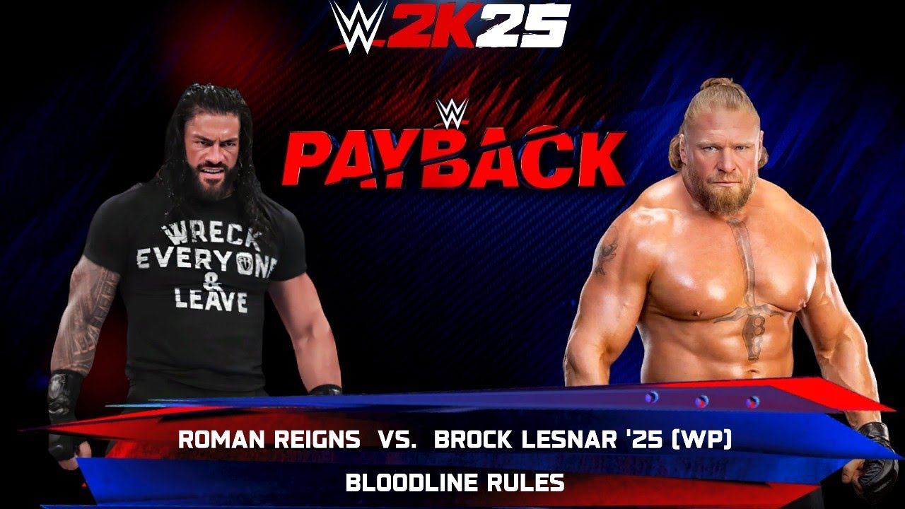 Full Match - Roman Reigns vs Brock Lesnar: Bloodline Rules Match at Payback | WWE 2k25 