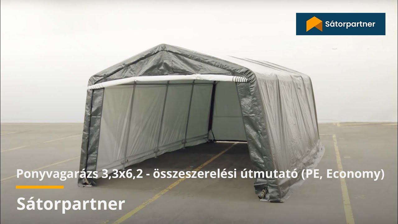 Ponyvagarázs 3,3x6,2 - összeszerelési útmutató (PE, Economy) | Sátorpartner
